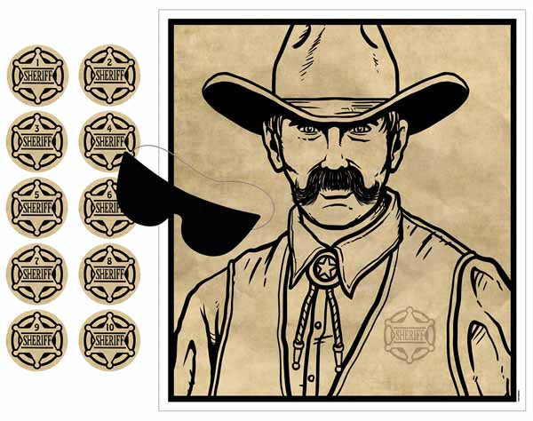 Pin the Badge on the Sheriff Western Party Game