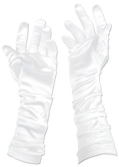 White Evening Gloves, One Size Fits Most