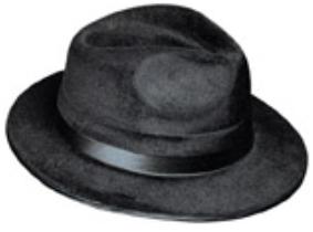 Black Dura-Form Vel-Felt Fedora Hat
