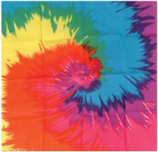Funky Tie-Dyed Bandana, 22 x 22 Inches