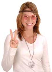 Hippie Costume Kit with Glasses, Headband & Necklace