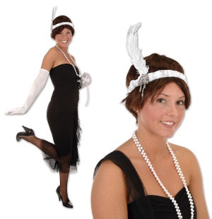 White Flapper Headband