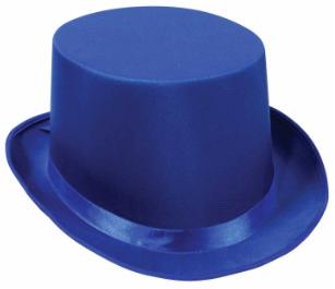 Blue Satin Sleek Top Hat