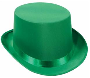 Green Satin Sleek Top Hat