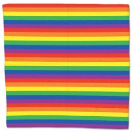 Rainbow Bandana, 22 x 22 Inches