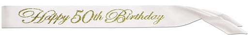 GLTRD HAPPY 50TH 33" X4" SATIN SASH