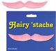 Pink Hairy Stache Self-Adhesive Mustache, 5.5 Inches