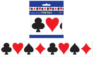 Card Suit Party Tape, 1 Pack