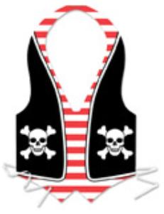 Full-Size Plastic Pirate Vest, 1 Count