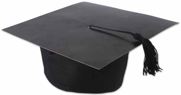 Black Graduation Caps, 4 Pack