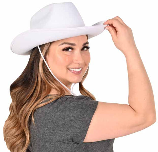 Chapeau de cowboy en feutre blanc