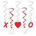 Valentine Whirls Hanging Decorations, 5 Pack