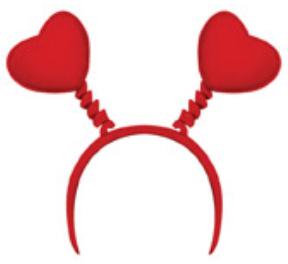 Soft-Touch Heart Boppers Headband, 1 Per Package