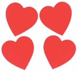 4-Inch Red Heart Decorations, 10-Pack