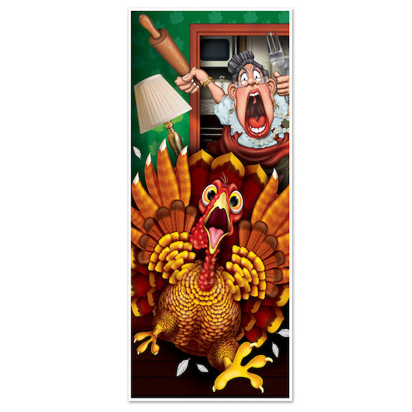 Wild Turkey Thanksgiving Door Cover, 1 Count