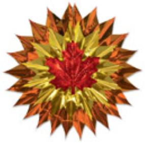 15-Inch Fall Leaf Fan Burst Decoration