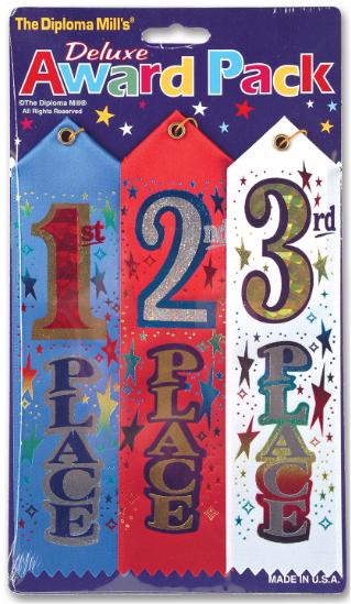 Lot de rubans de récompense pour la 1ère, 2ème et 3ème place