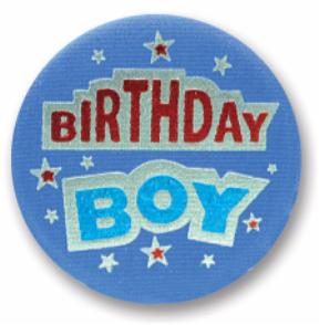 Birthday Boy Satin Button, 2 Inch