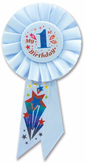 My 1st Birthday Blue Rosette
