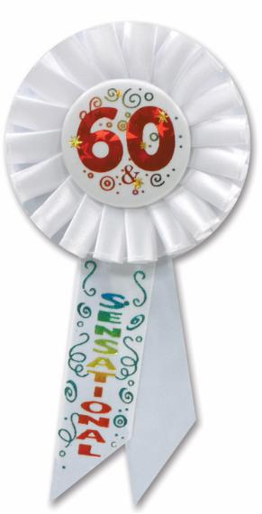 60 & Sensational 60th Birthday Rosette