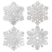 14" Foil Silver Snowflakes - Shimmering Winter Decor (4/Pk)
