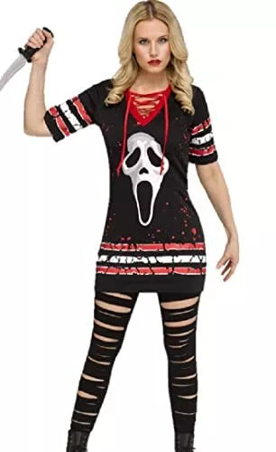 Adult Ghost Face Dress Costume Small 4-6 (1/Pk)