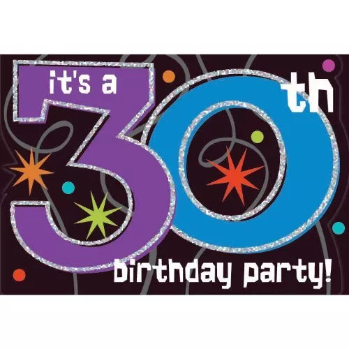 The Celebration Unfolds: 30th Birthday Party Invitations (3/Pk)