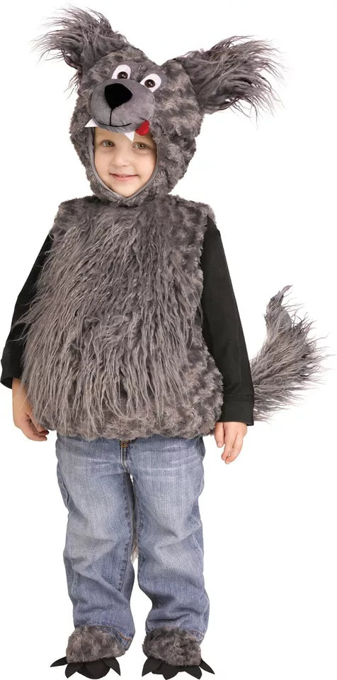 Toddler Cuddly Wolf Cub Costume large 2T-4T (1/Pk)
