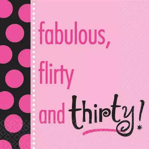 Fabulous Flirty Pink Napkins: Chic Decor for Your 30th Birthday Celebration! (3/Pk)