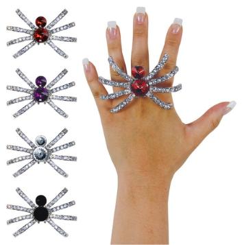 Bague araignée ornée de bijoux, styles assortis