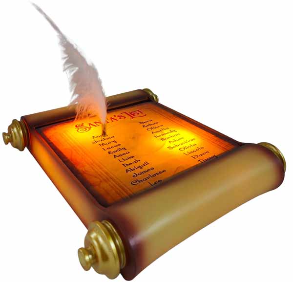 Animated Santa Scroll with Moving Feather