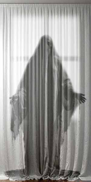 Spooky Silhouette Halloween Door Curtain, 6.5 ft