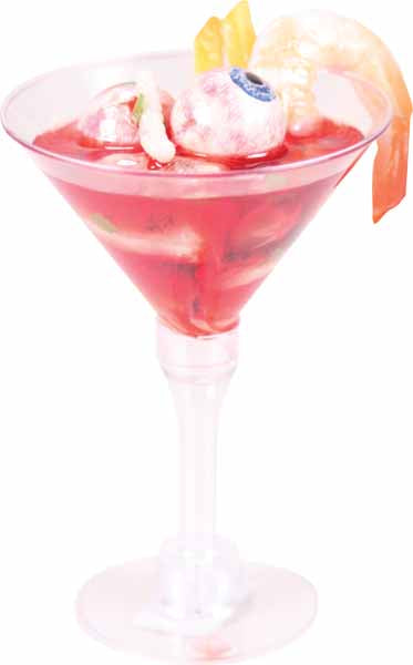 6-Inch Martini with Faux Body Parts Halloween Prop