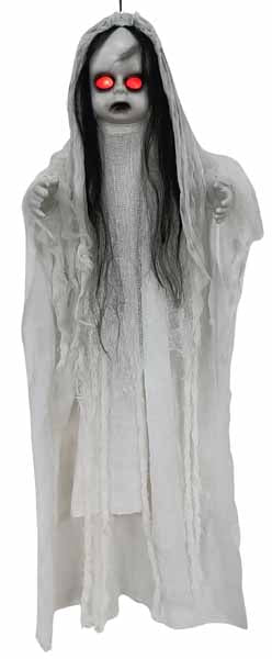 3 ft Light-Up Hanging White Doll Halloween Decoration