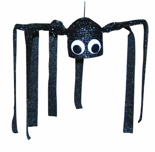 Accessoire d'Halloween animé : araignée noire tremblante