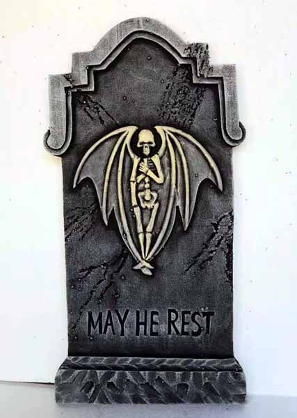 Winged Skeleton Halloween Tombstone
