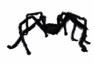 8-Inch Light-Up Long-Hair Spider Halloween Decoration