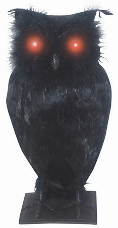LIGHT UP BLACK OWL 10"X6"X4"
