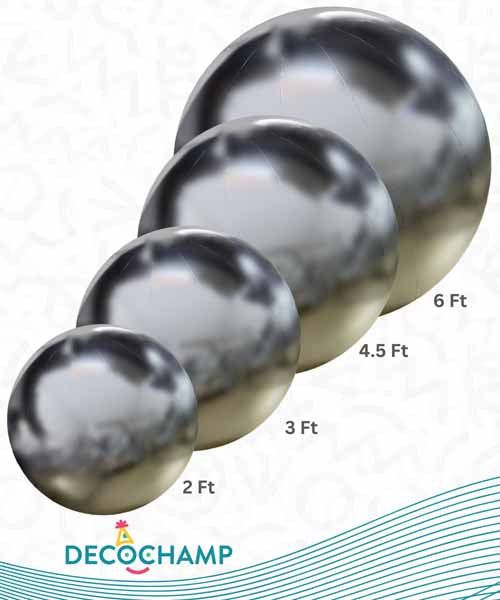 DecoChamp Silver Deco Ball Combo with Air Pump, 5-Piece