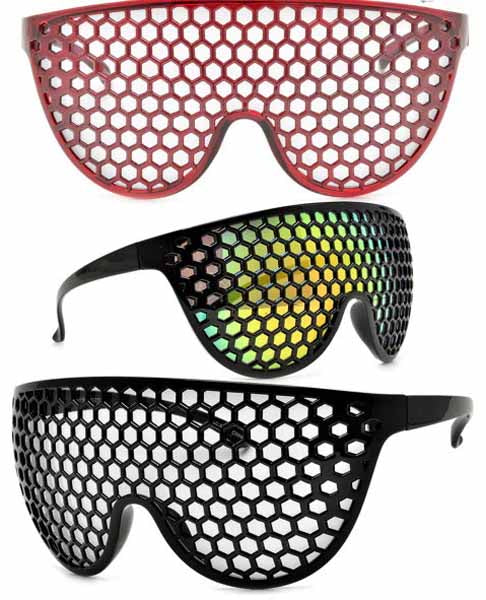 Honeycomb Grid Front Party Glasses, 12 Pairs