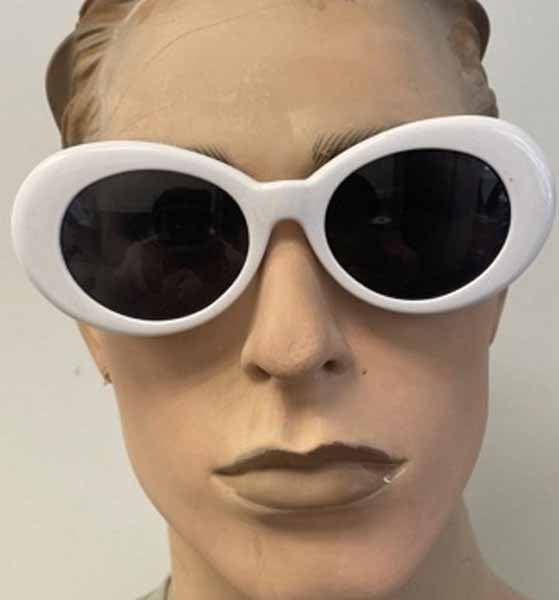 White Clout Style Sunglasses with Dark Lenses, 12 Pairs