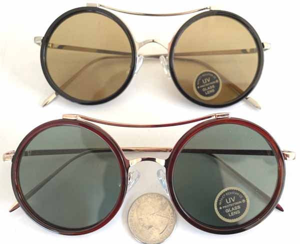 GLASS LENS ROUND FRM METAL ARM GLASSES/DZ