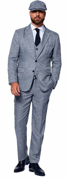 Suitmeister Men's 1920s Gangster Grey Suit, X-Large