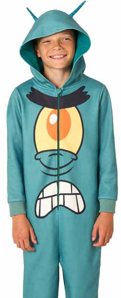 SpongeBob SquarePants Plankton Boys' Onesie Costume, Small