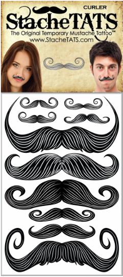 StacheTATS The Curler Temporary Mustache Tattoo