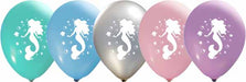 12-Inch Mermaid Latex Balloons with Two-Sided Print, 50 Count