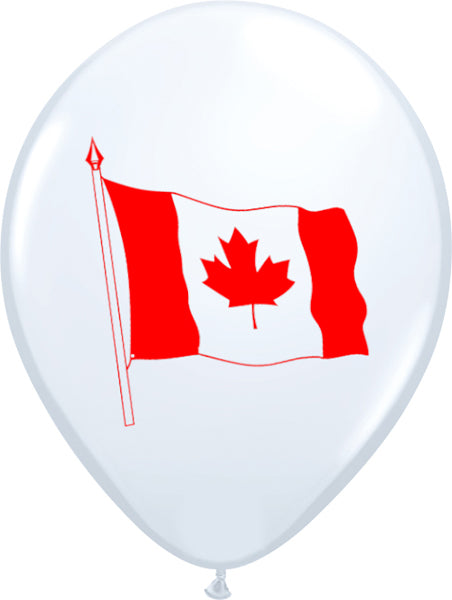 Canada Flag 12-Inch White Latex Balloons, 50 Pack