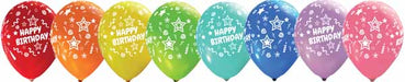 Happy Birthday All-Over Print 12-Inch Latex Balloons, 50 Count