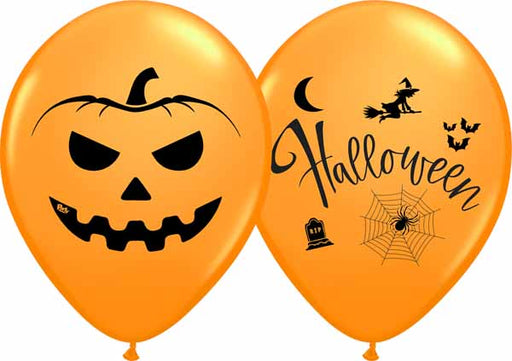 Orange Halloween & Pumpkin 12-Inch Latex Balloons, 50 Count