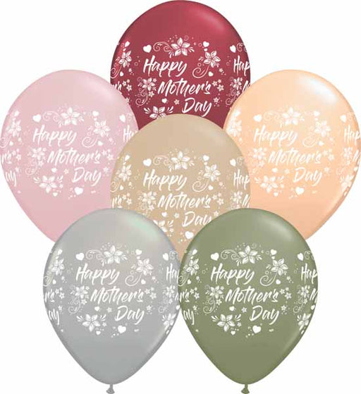 Happy Mother's Day Retro 12-Inch Latex Balloons, 50-Pack